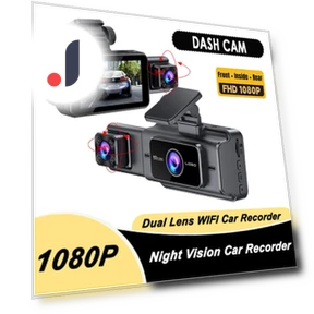 3 Channel Car Dash Cam — Dashboard Cameras, Auto Accessories Home