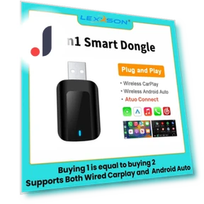 Wireless Carplay Android Auto 2-in-1 Smart Dongle — Car Essentials, Auto Accessories Home