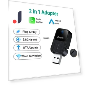 2-in-1 Wired Wireless Adapter for Carplay Android Auto — Car Essentials, Simplistic Living Home