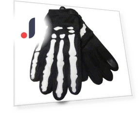 Bone Mesh Gloves with Skull Design — Handwear Collection, Zen Picks - Japan Product select -