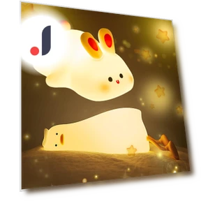 Cute Rabbit Night Light with Touch Control — Night Lights, KAYOMART Electric