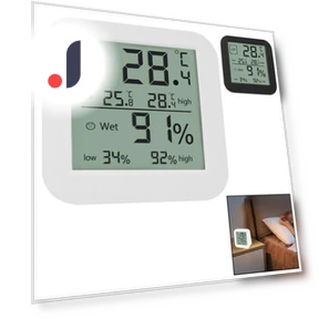 LCD Digital Dual-Screen Touchscreen Hygrothermograph — Hygrometers, DC-HOME-3