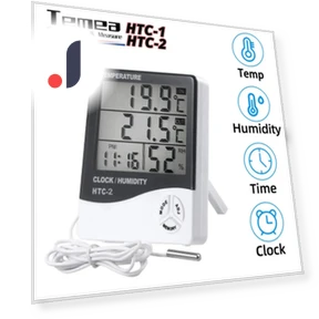 LCD Electronic Humidity Meter Smart Electric Digital Hygrometer Thermometer Weather Station Clock — Hygrometers, Wrigleys