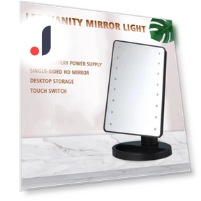 LED Vanity Mirror with Touch Switch — Handheld, JOHO