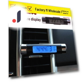 LED Ventilation Vent Car Light with Thermometer and Clock Display — Clock, AI Supermarket