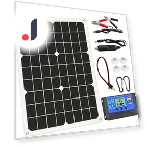 Portable Solar Panel Kit with Charge Controller — Solar & Wind Power, Fashion Jelewery