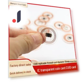 Transparent 25mm NFC Coin Card — Biometric Security, AI Supermarket