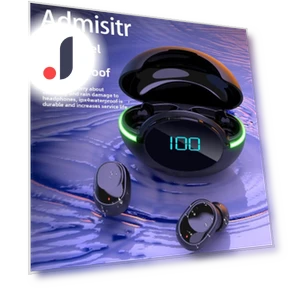 Wireless Bluetooth Headset with Mini LED Touch Display — In-Ear Headphones, Admisitr