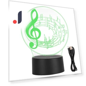 3D Music Notes LED USB Touch Night Light — Night Lights, Zeblaze