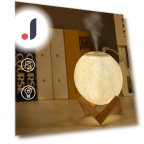 3D Moon Shape Air Humidifier with LED Night Light — Air Moisturizers, Pento Smart