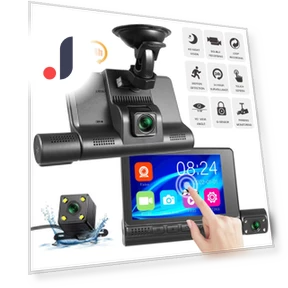 4-inch Car Dash Cam with Triple Lens — Dashboard Cameras, Carsun