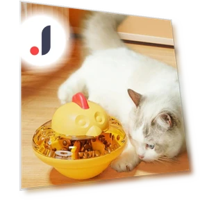 Cat Food Dispenser with Chicken Shaped Puzzle Toy — Cat Playthings, Smart Pet Supplies