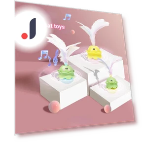 Interactive Cat Toy with Feathers and Color Light — Cat Playthings, Smart Pet Supplies