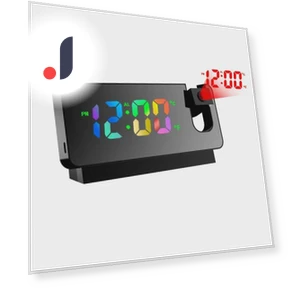 Silent Digital LED Alarm Clock with Temperature Display and Red Light Projection — Alarm, VividTrove