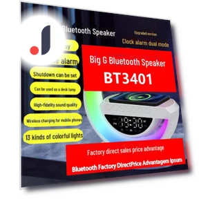 Smart Bluetooth Speaker with Wireless Charging, Alarm, and Ambient Night Light — Accessory Kits, StrideBox