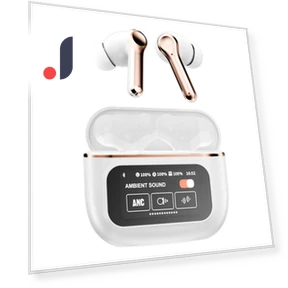 Touchscreen ANC Active Noise Cancelling Wireless TWS Earbuds — In-Ear Headphones, E-Popularity
