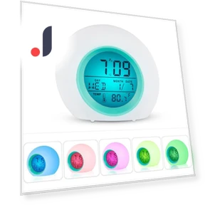 7 Color Round LED Digital Alarm Clock with Touch Control — Clocks, DC-HOME Textile