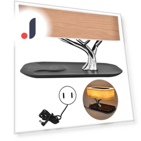 Bedside Lamp with Wireless Charging and Audio — Nightstands, KONNWEI