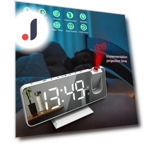 Digital Smart Alarm Clock with FM Radio and LED Projection — Alarms & Clocks, DC-HOME Textile