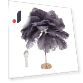 Feather Table Lamp with 3-Color Touch Switch — Desk & Table Lighting, KONNWEI