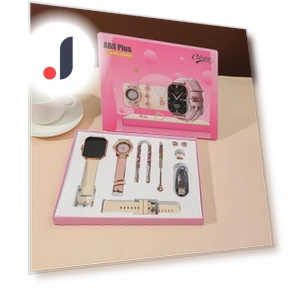 Women's Smart Watch 8 in 1 with Diamonds and Jewelry Set — Smartwatches, StrideBox