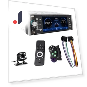 Single-DIN Touchscreen Car Stereo with Wireless Carplay & Android Auto — Stereo Receivers, AutoSphere