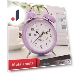 Creative Fashion Bedside Silent Simple Student Cartoon Alarm Clocks Multifunctional Metal Kids Night Lights Alarm Clocks — Alarms & Clocks, Daily necessities-V