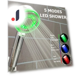 High Pressure Shower Head with LED Temperature Sensor — Fixed, DC-HOME-4