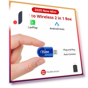 2-in-1 Wireless Carplay and Android Auto AI Box — Stereo Receivers, ZoomSpark