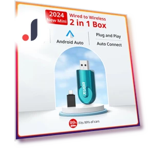 2-in-1 Wireless Mini Box for CarPlay and Android Auto — Car Accessories & Gadgets, ZoomSpark
