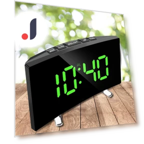 Electronic Alarm Clock with Curved Screen — Clocks, TOP-MALL-001