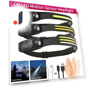 Rechargeable COB LED Headlamp with Sensor Switch — Flashlights, SaiMili Light