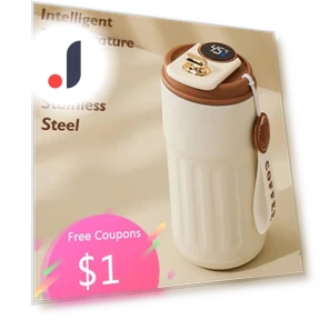 Smart Temperature Display Travel Vacuum Cup — Beverage Warmers, Versatile Home Furnishing