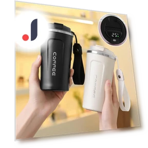 Smart Thermos Mug with Temperature Display — Beverage Warmers, TOP-MALL-001