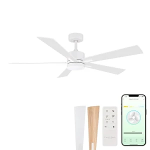 Smart 5-Blade Ceiling Fan with LED Light Kit, East Grove Home