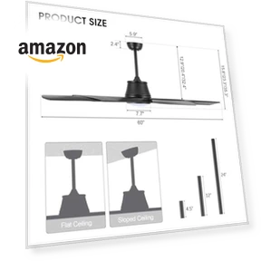 Smart Ceiling Fan with Light — Overhead Lighting, LEDLUX
