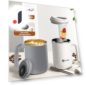 Smart Thermal Coffee Mug with Tea Infuser — Beverage Warmers, DC-HOME-3