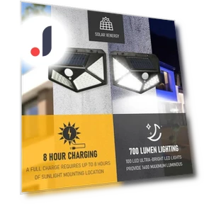 Solar Wall Lamp with Motion Sensor — Outdoor Security & Flood Lighting, Stone Home