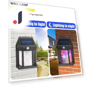Solar Wall Lamp with Motion Sensor — Outdoor Security & Flood Lighting, Stone Home