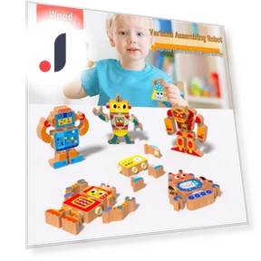 DIY Wooden Robot Building Kit — Educational, Super Go