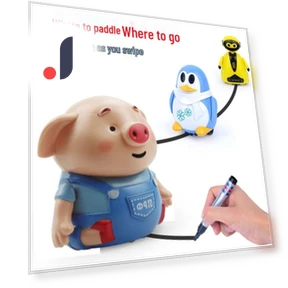 Electric Line Drawing and Induction Toy Robot Pig — Interactive Animal Companions, Super Go