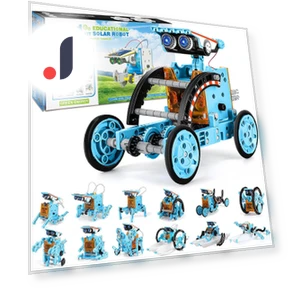 Enhanced 13-in-1 Solar and Battery Powered DIY Robot Kit — Solar Power, Super Go
