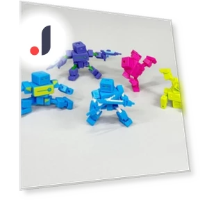 Fully assembled movable mini robot with hinge — Miniatures, Super Go