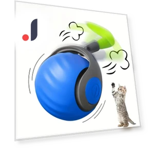 Interactive Cat Ball Toy with Feather — Cat Playthings, Pet Products My