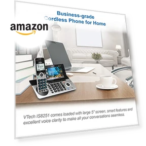 Business Grade Expandable Cordless Phone — Caller ID Displays, VTech