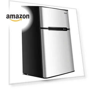 Compact Refrigerator with Freezer — Mini Fridges, COSTWAY