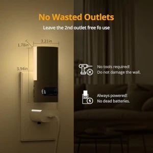 Plug-in LED Rotatable Night Light with Motion Sensor, Lyridz