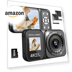 4K 64MP Dual Screens Digital Camera — Compact Digital Cameras, QUOLODOO