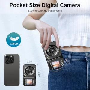 4K 64MP Dual Screens Digital Camera, QUOLODOO
