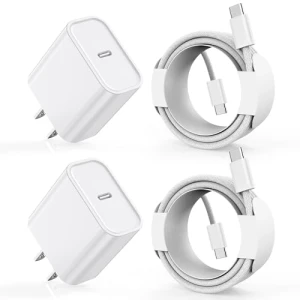 Fast Charging Wall Charger with USB-C Cable, Fitquipment